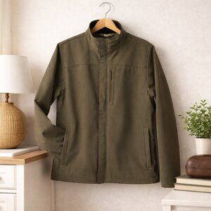 Eddie Bauer Jacket Weather Resistant Fleece Lined Olive Green Men's Medium